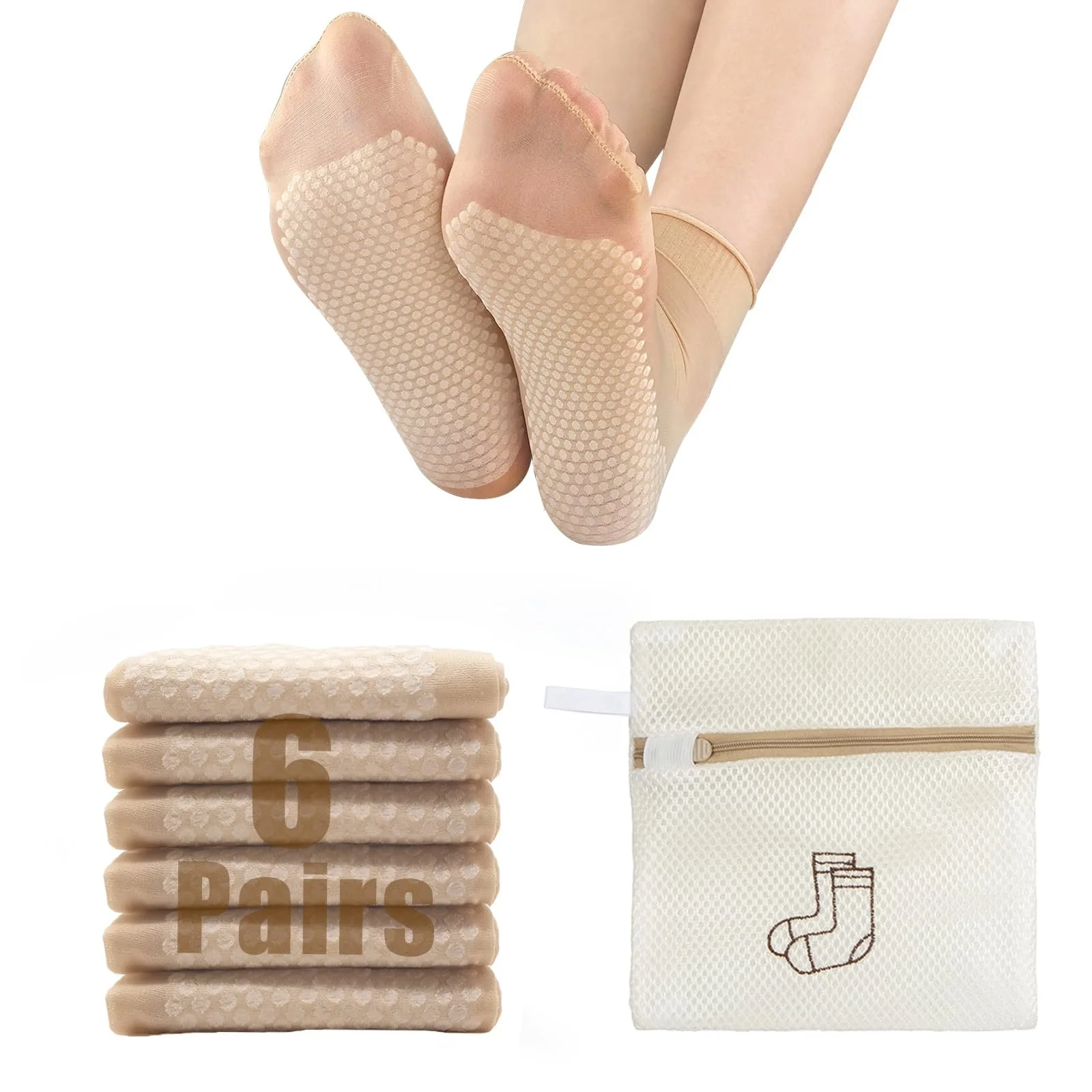 Жіночі нейлонові панчохи Nude, розмір 37-40, 6 пар, фото №1 Жіночі нейлонові панчохи Nude, розмір 37-40, 6 пар, фото №1