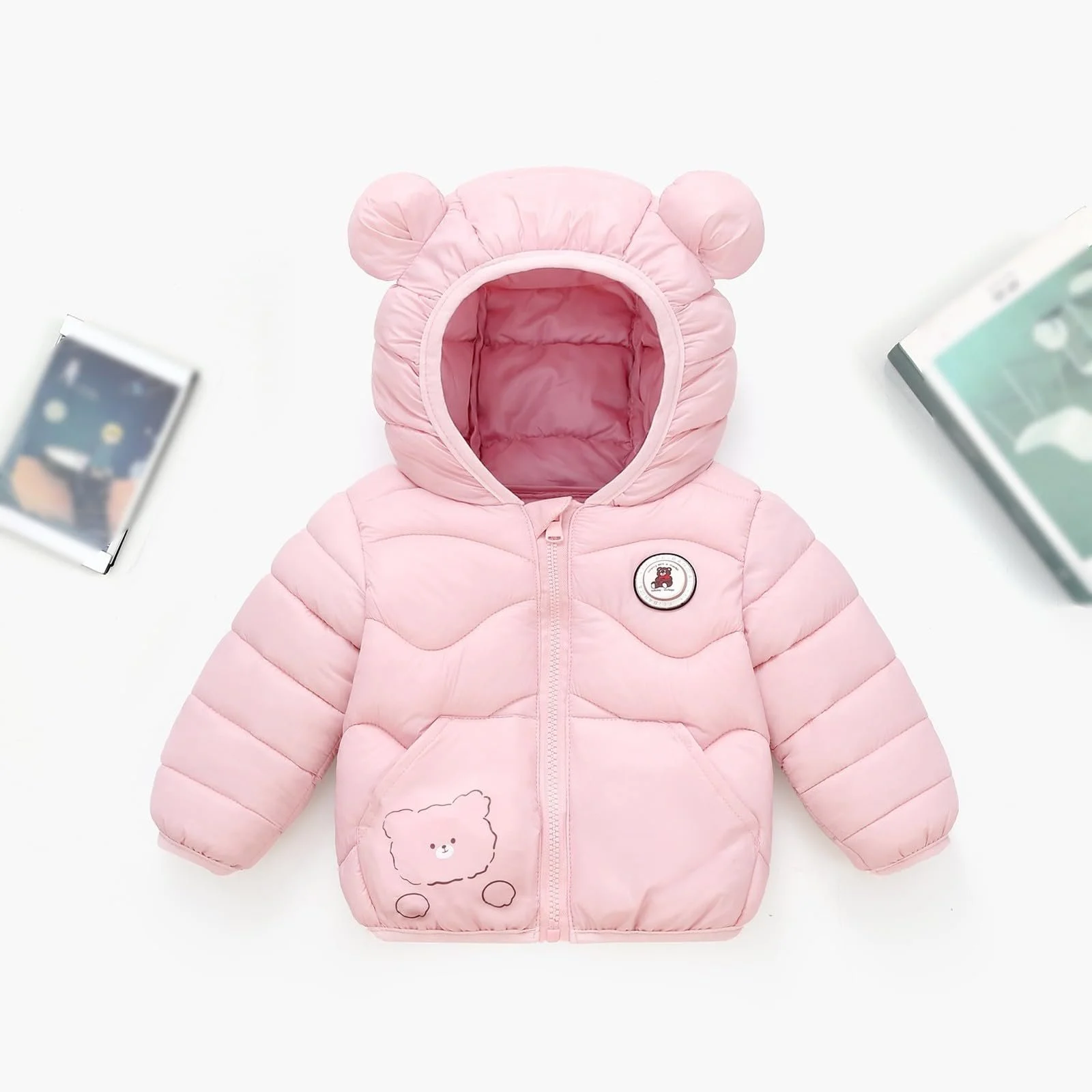 Куртка Teddy MNSWR для девочек и мальчиков Легкая зимняя куртка для мальчиков Теплое пуховое пальто для детей Ветрозащитная для холодной погоды, фото №3