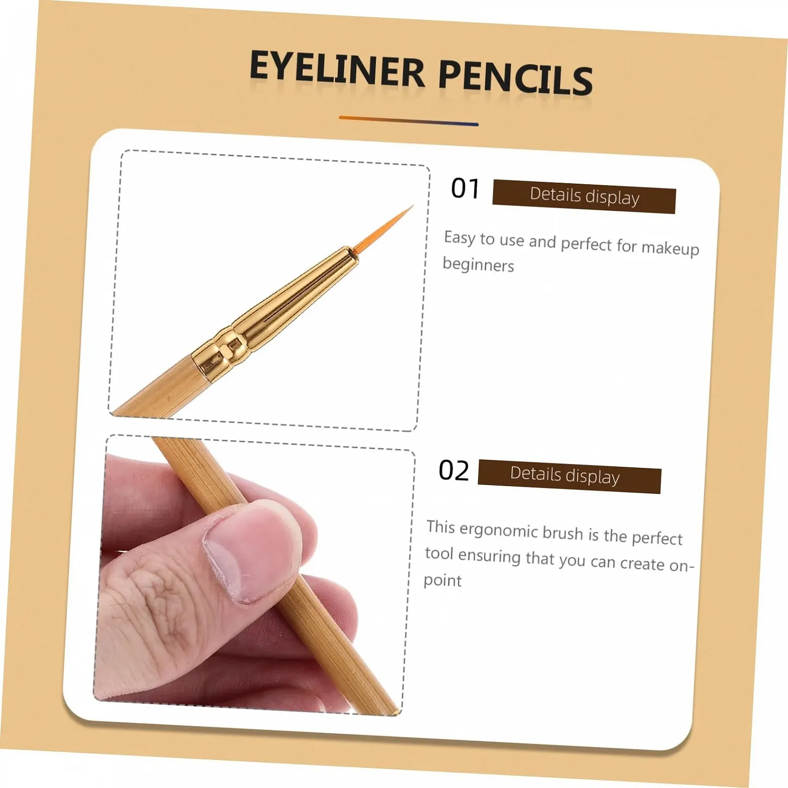 Підводка Beavorty, косметична, бамбукова кисть, двостороння кисть, кутова кисть, фото №2 Підводка Beavorty, косметична, бамбукова кисть, двостороння кисть, кутова кисть, фото №2