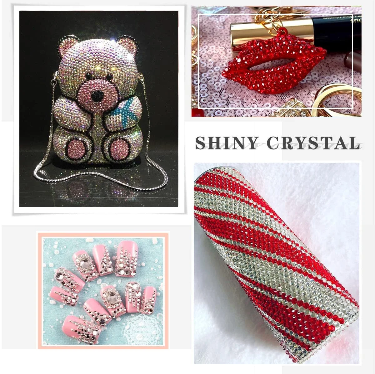 Стрази Novani Crystal, плоскі розсипні кристали 1440 штук скляні стрази для одягу взуття рукоділля макіяжу та DIY прикрас (SS6, Light Siam), фото №8