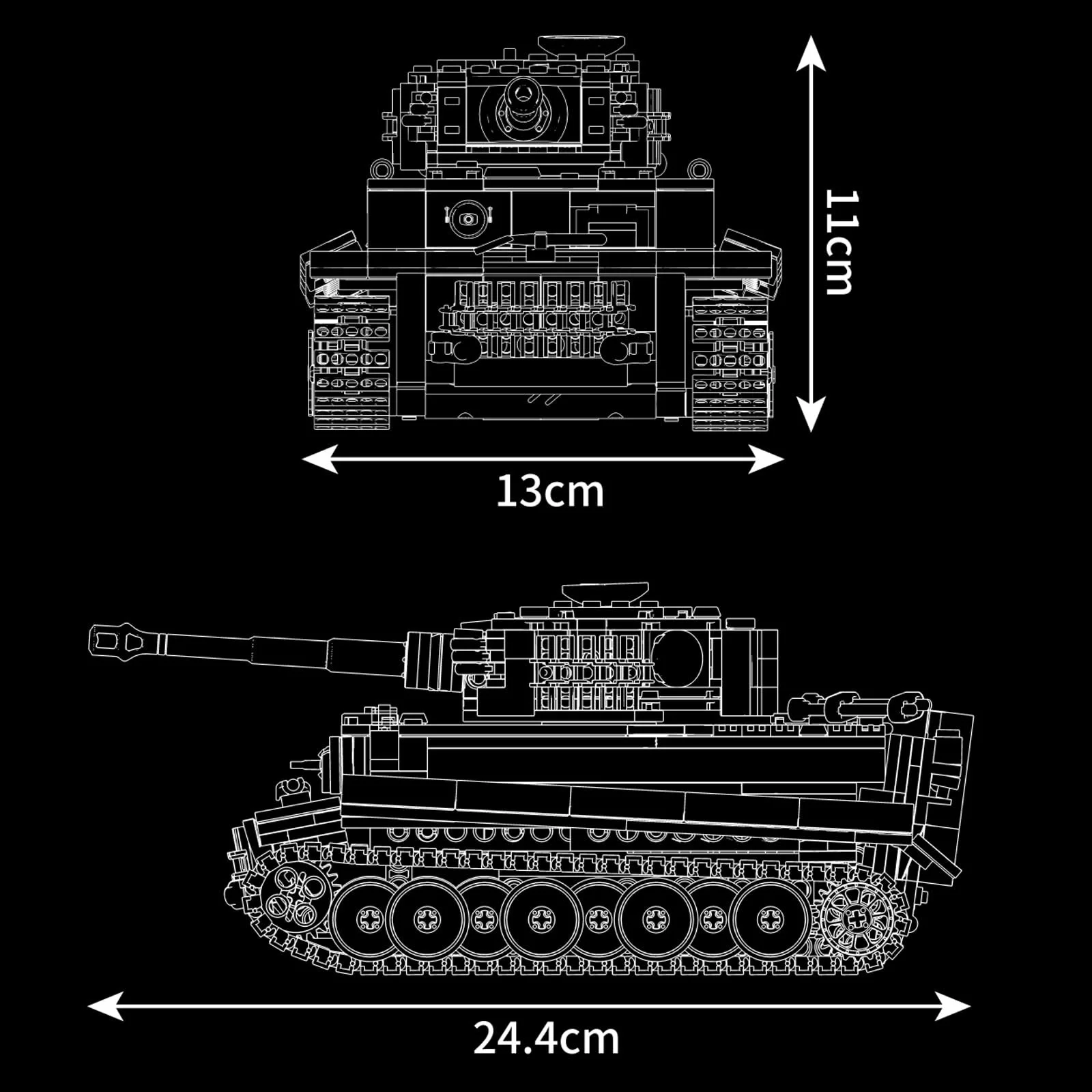 Конструктор Танк с дистанционным управлением Mould King Technik 20014, 800 деталей, фото №5