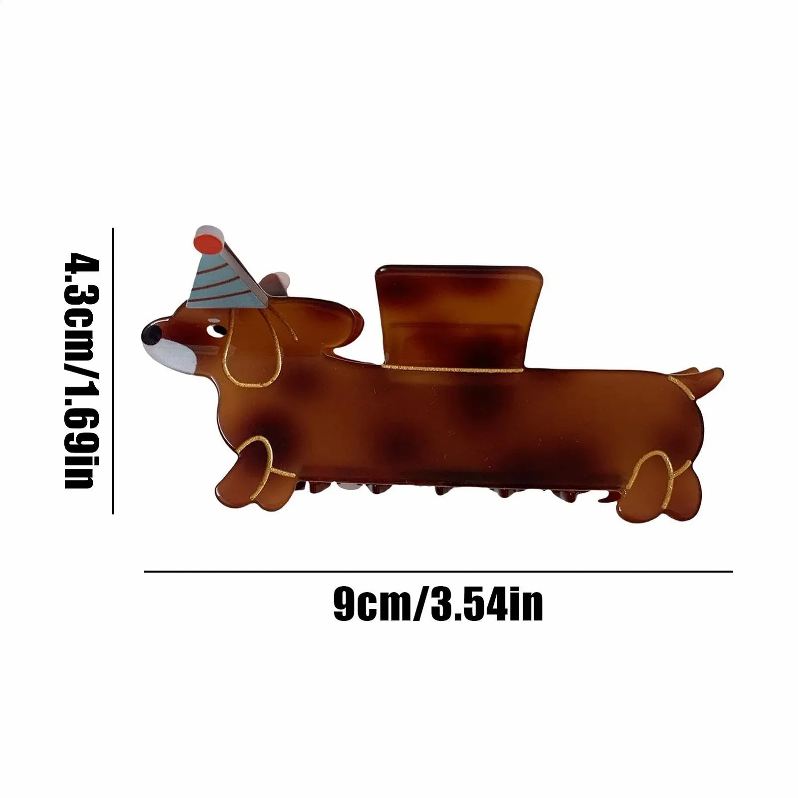 Заколки для волос Acetate Dachshund, прочные, милые, аксессуар, фото №7