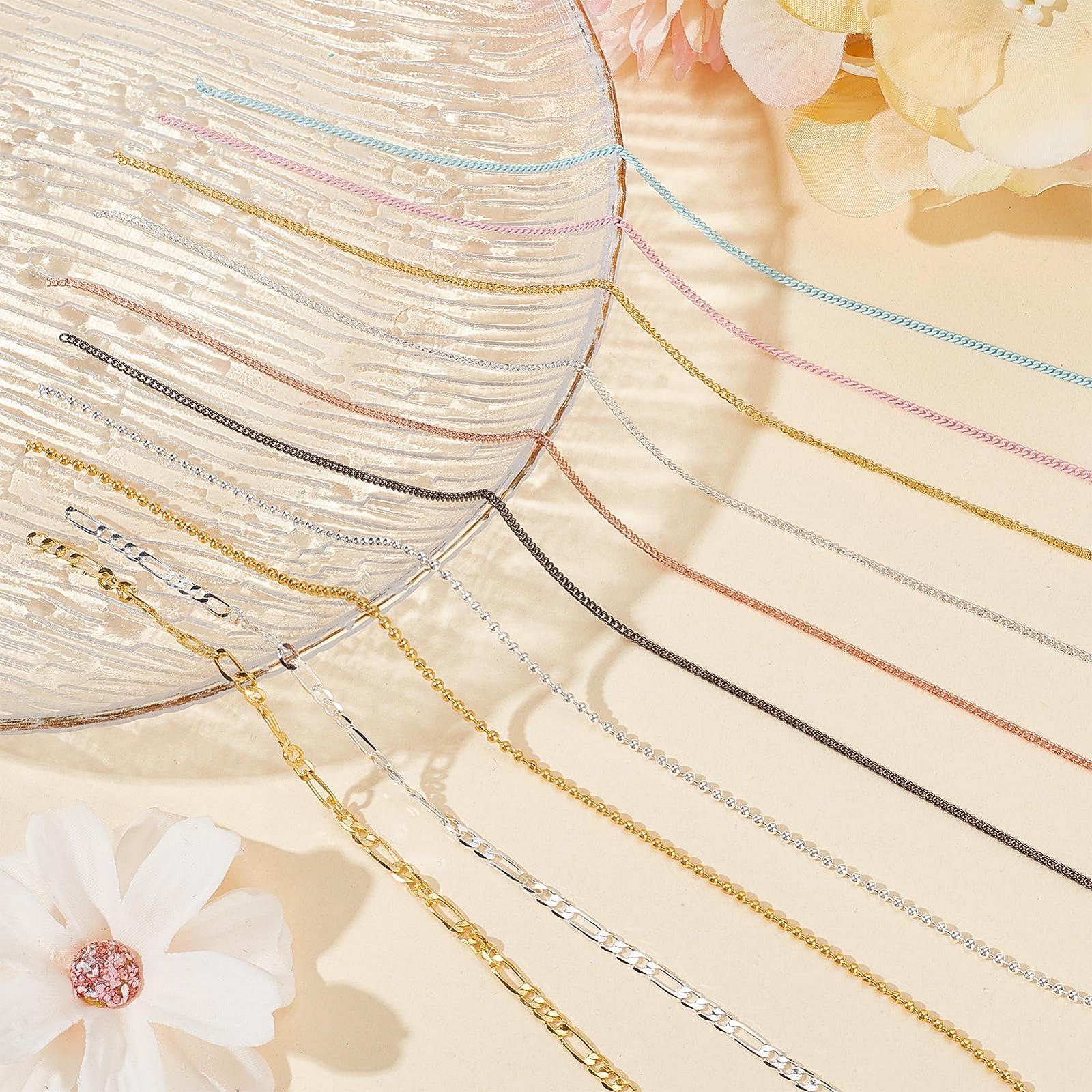 Цепочки для дизайна ногтей NICENEEDED 12 полосок, металлические цепочки для ювелирных изделий для ногтей с коробкой, панк украшения для ногтей, цепочка для украшений ногтей, фото №5