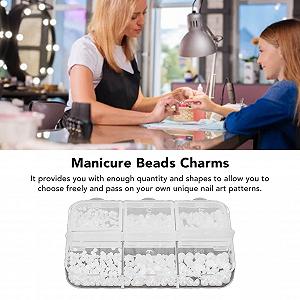 Украшения для ногтей 5 коробок, милые жемчужины, искусственные стразы, украшения для ногтей, маникюрные украшения, белый (DQ-A01) synthetic.ua - Фото 1