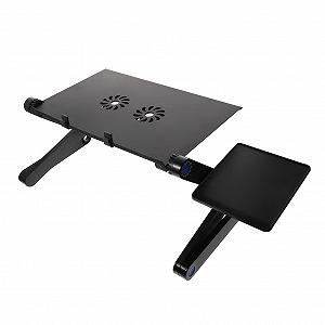 Подставка для ноутбука Yardenfun из алюминиевого сплава, регулируемая по высоте, со складным держателем для ноутбука для эргономичной работы, вентилируемая охлаждающая подставка для ноутбука для стола и дивана - Фото 1