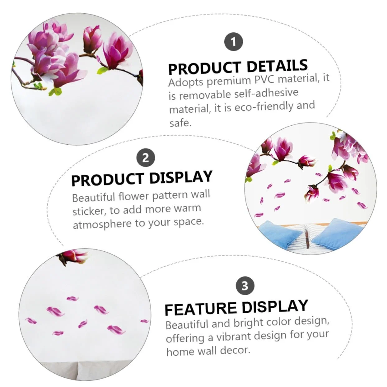 Наклейки на стіну Gatuida Magnolia Creative Mirror Surface 2 шт., фото №8