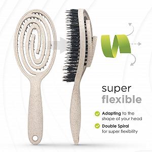 Кругла щітка FABCARE з щетиною кабана Organic Hair Brush Wild Boar Bristles для розплутування волосся synthetic.ua - Фото 1
