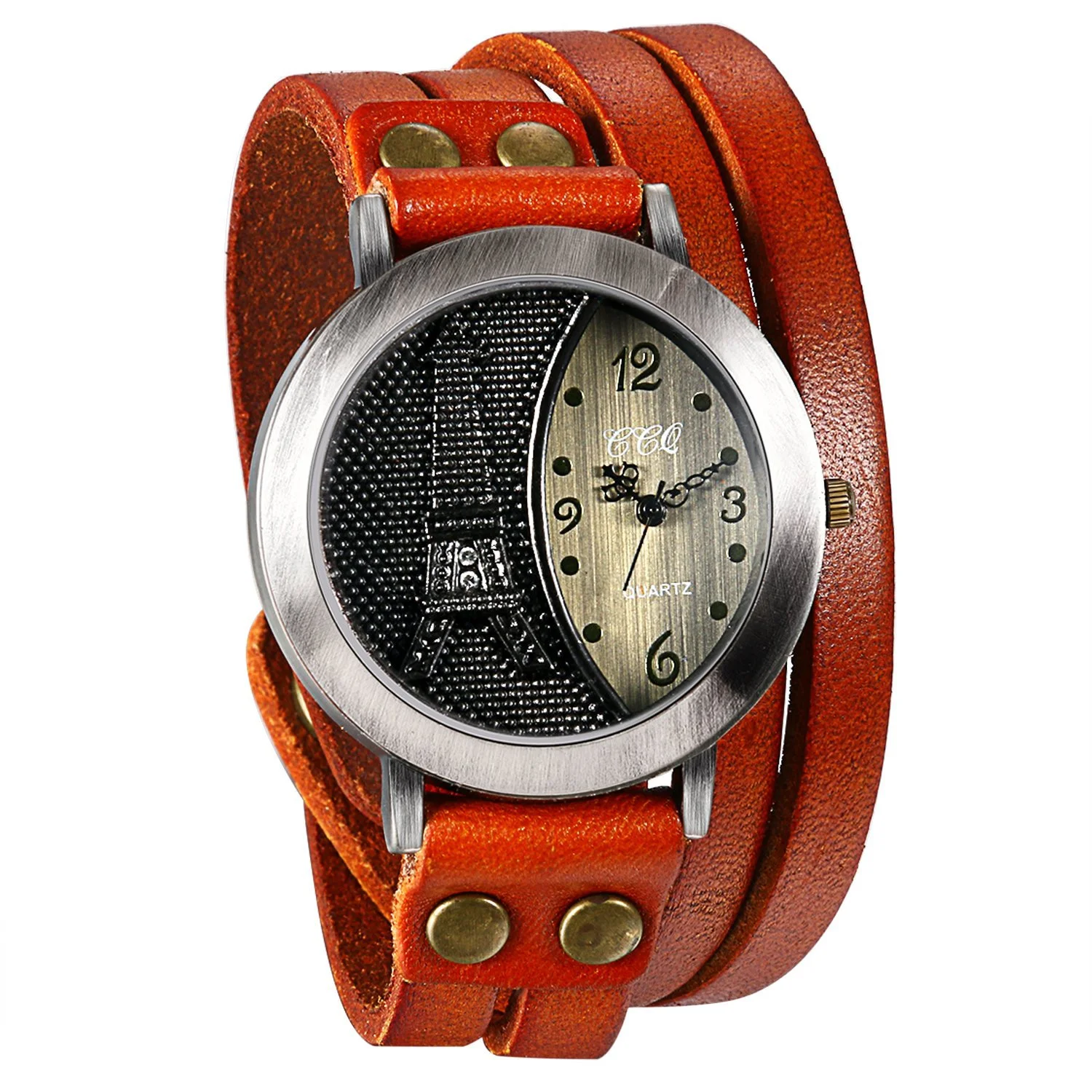 Наручний годинник Унісекс JewelryWe Ретро дизайн Ейфелева вежа з стразами Аналоговий Кварцовий, фото №1 Наручний годинник Унісекс JewelryWe Ретро дизайн Ейфелева вежа з стразами Аналоговий Кварцовий, фото №1