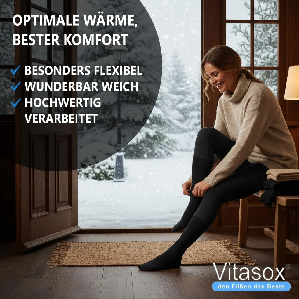 Шкарпетки Vitasox Вовняні для жінок та чоловіків, для діабетиків, зимові, з 10% вовни альпаки, фото №4 Шкарпетки Vitasox Вовняні для жінок та чоловіків, для діабетиків, зимові, з 10% вовни альпаки, фото №4