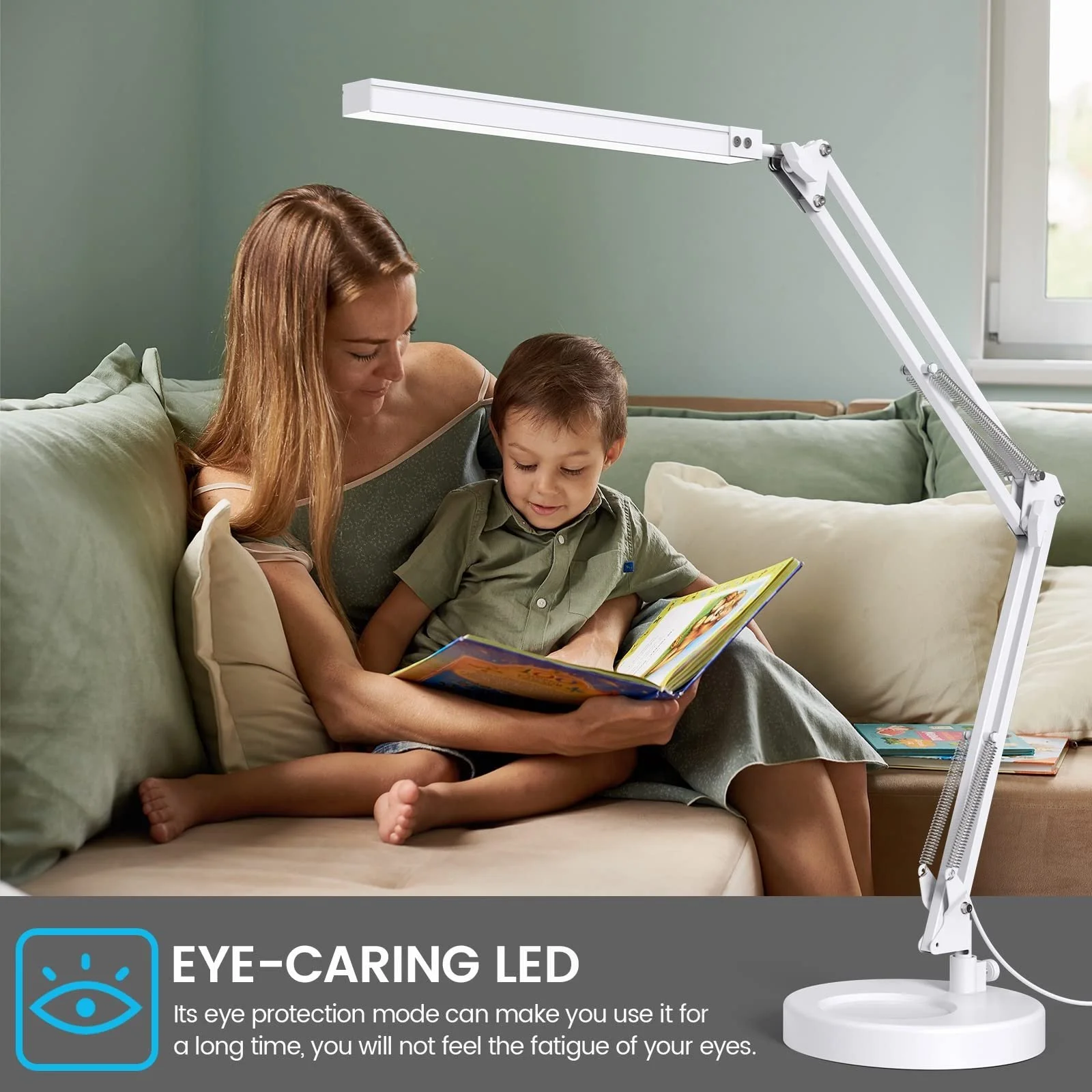 Настільна лампа SKYLEO Dimmable з кліпсою та підставкою LED 3 режими 10 рівнів яскравості Біла, фото №6