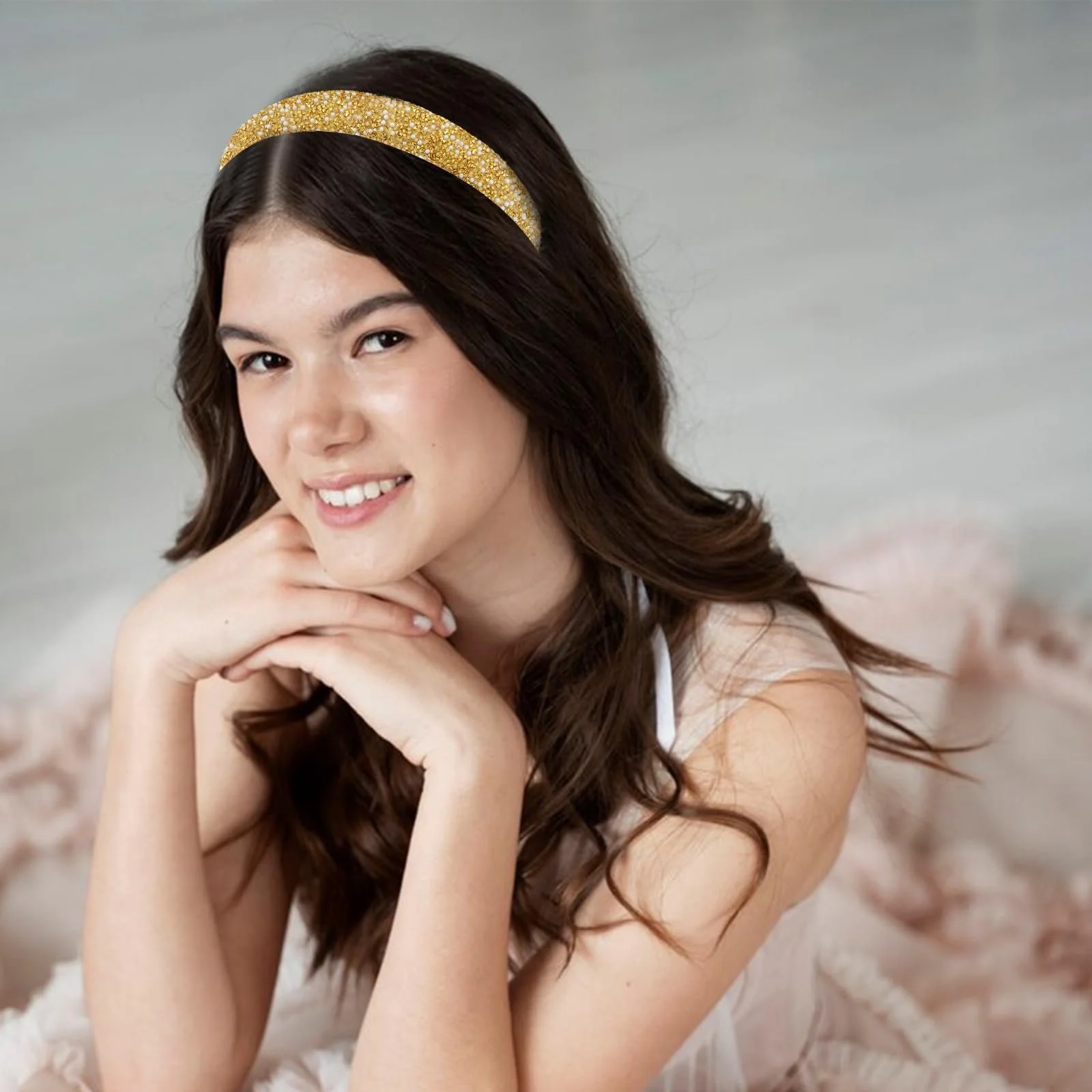 Обруч Широкий Блискучий Зі Стразами, фото №5