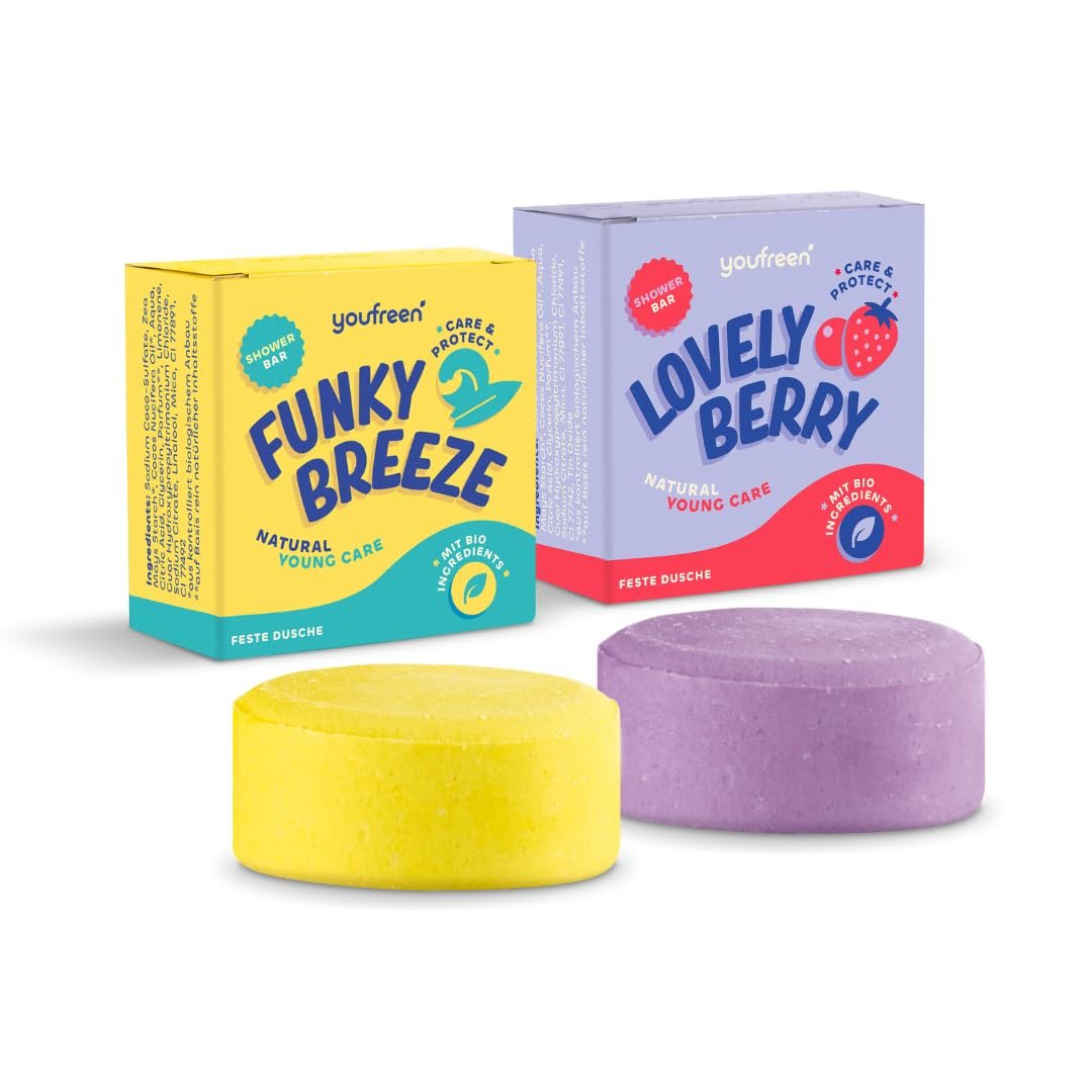 Твердый гель для душа youfreen Mix с органическим кокосовым маслом 2 x 75 г, фото №1