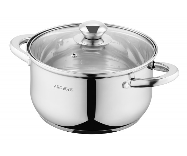 ARDESTO Каструля Gemini Gourmet скляна кришка 3.2 л нержавіюча сталь, фото №1