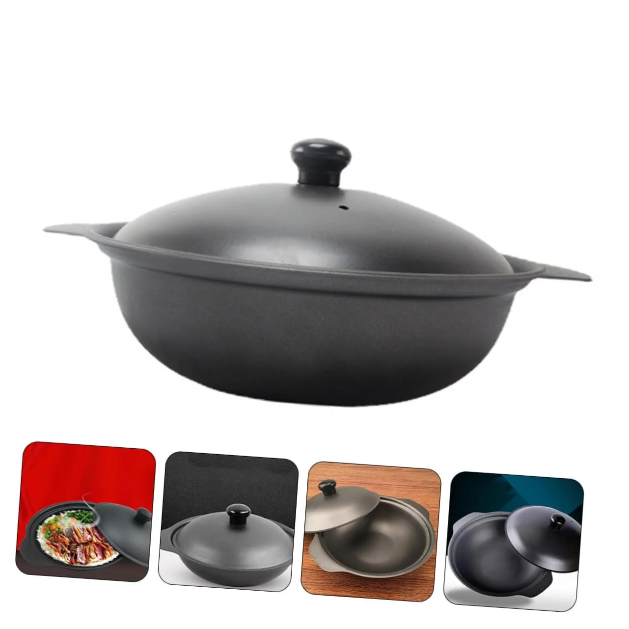 Кастрюля Toyvian чугунная с крышкой энергосберегающая кислотостойкая маленькая, фото №5