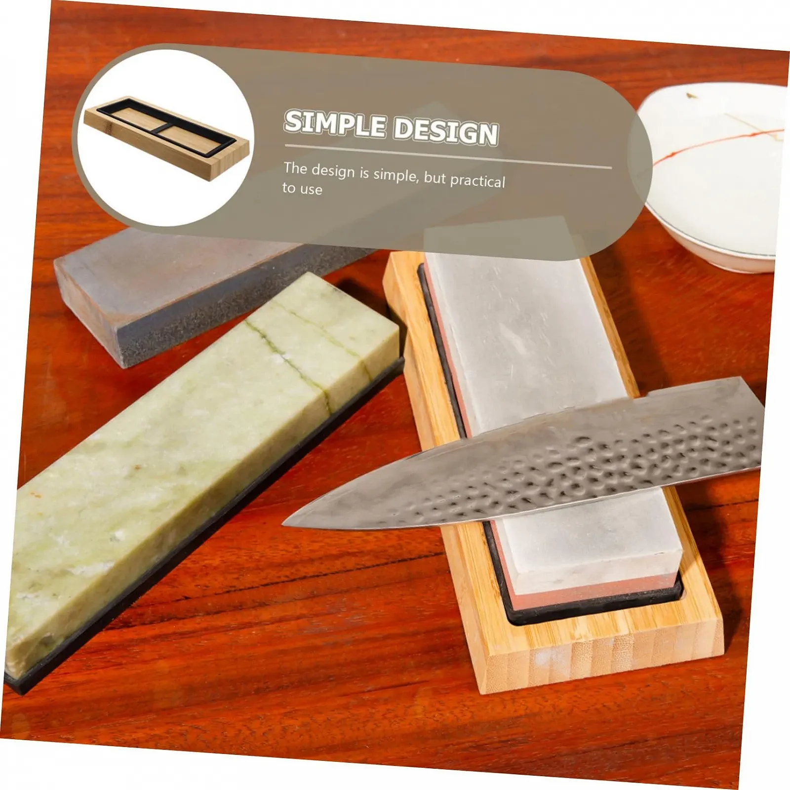 Тримач для точильного каменю Uonlytech дерев'яний з нековзною силіконовою основою, фото №9