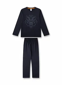 Пижама Sanetta для мальчиков, длинная, темно-синяя - Фото 1