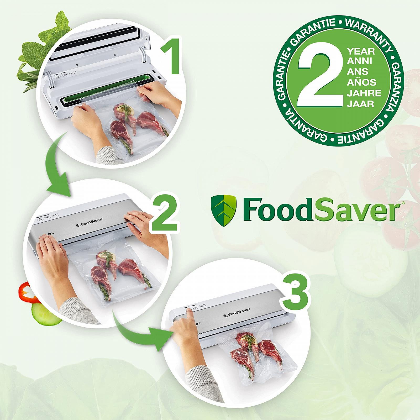 Вакуумний пакувальник FoodSaver Compact VS0100X Сріблястий з білими вставками, фото №5
