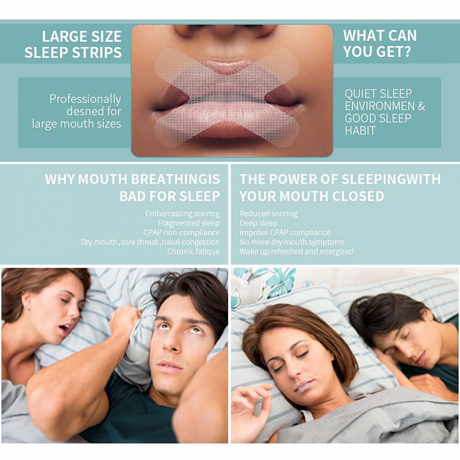 Смужки для сну для рота 120 шт., пристрій проти хропіння, Х-подібна смужка для рота для дихання носом, фото №5