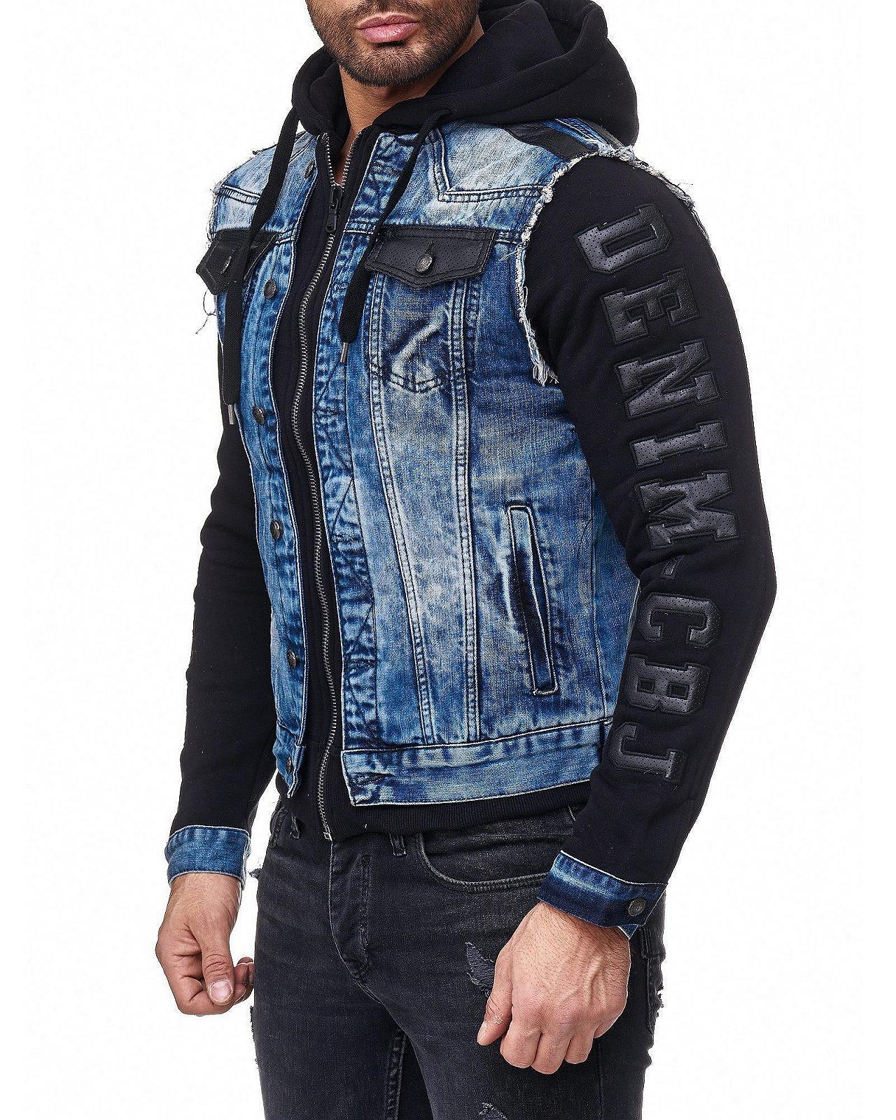 Джинсова куртка Cipo & Baxx Regular Fit з капюшоном, подвійний стиль, модні деталі, вінтажний міський стиль, фото №4