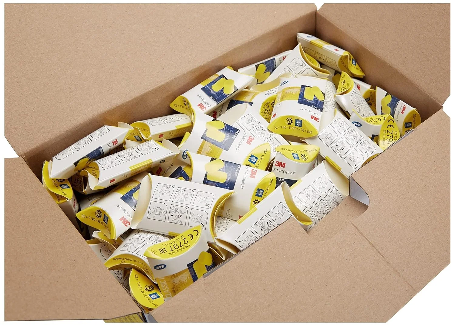 Коробка с одноразовыми берушами 3M E-A-R Classic PP-01-002 / 250 пар / Желтый, фото №3 Коробка с одноразовыми берушами 3M E-A-R Classic PP-01-002 / 250 пар / Желтый, фото №3