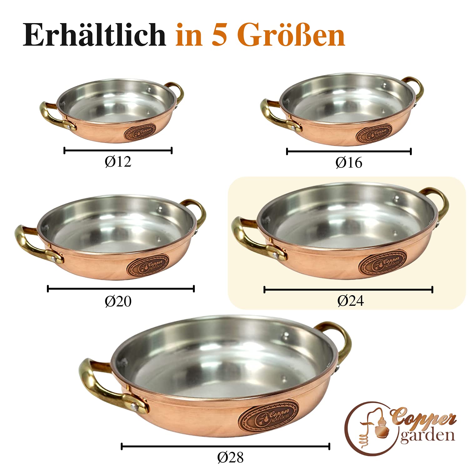 Сотейник Copper Garden Copper 24 см с ручками I Медная сковорода с пищевым оловом: идеальная теплопроводность/распределение I Медная сковорода высокая и устойчивая для жарки, запекания, сервировки и т.д., фото №2 Сотейник Copper Garden Copper 24 см с ручками I Медная сковорода с пищевым оловом: идеальная теплопроводность/распределение I Медная сковорода высокая и устойчивая для жарки, запекания, сервировки и т.д., фото №2