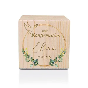 Скарбничка дерев'яна GRAVURZEILE Dove Gold з металевим замком - Фото 1