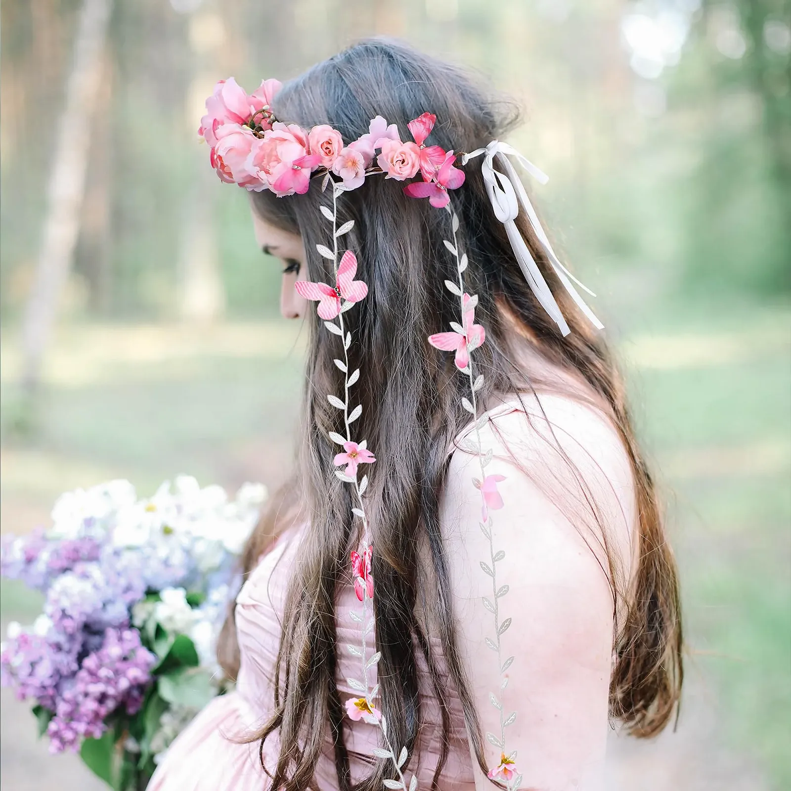 Вінок для волосся Квітка Рожевий, фото №5 Вінок для волосся Квітка Рожевий, фото №5