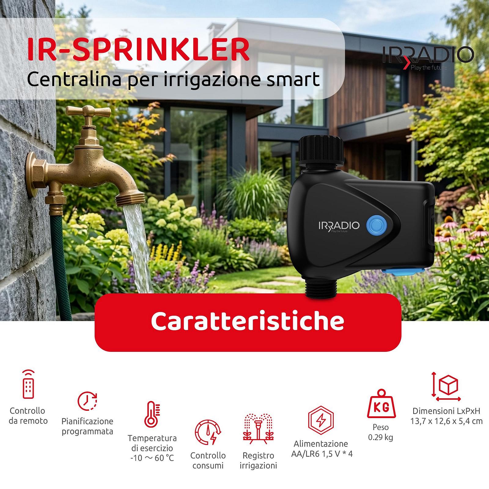 Контролер, таймер поливу IRRADIO IR-SPRINKLER Smart WiFi з витратоміром, фото №5 Контролер, таймер поливу IRRADIO IR-SPRINKLER Smart WiFi з витратоміром, фото №5