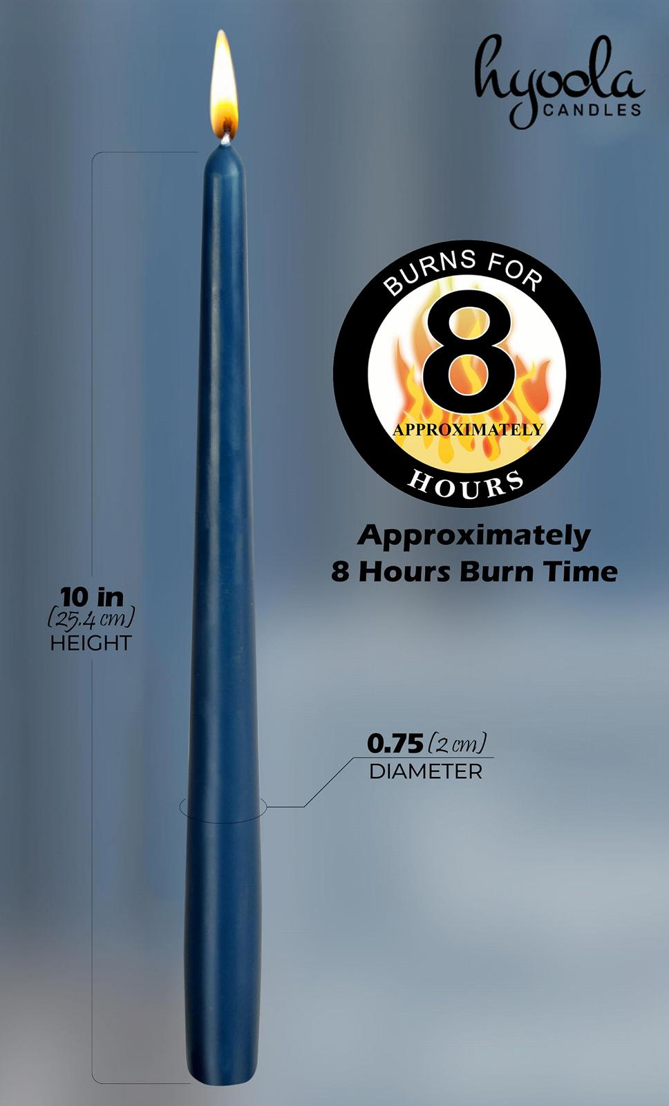 Свечи Hyoola Taper 25 см Midnight Blue, без капель, время горения 8 часов - набор из 12, фото №4