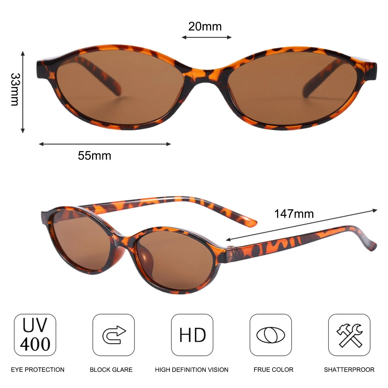 Сонцезахисні Окуляри Овальні Ретро BSITSSS Чоловічі та Жіночі, Різнокольорові, 5 пар, фото №2 Сонцезахисні Окуляри Овальні Ретро BSITSSS Чоловічі та Жіночі, Різнокольорові, 5 пар, фото №2