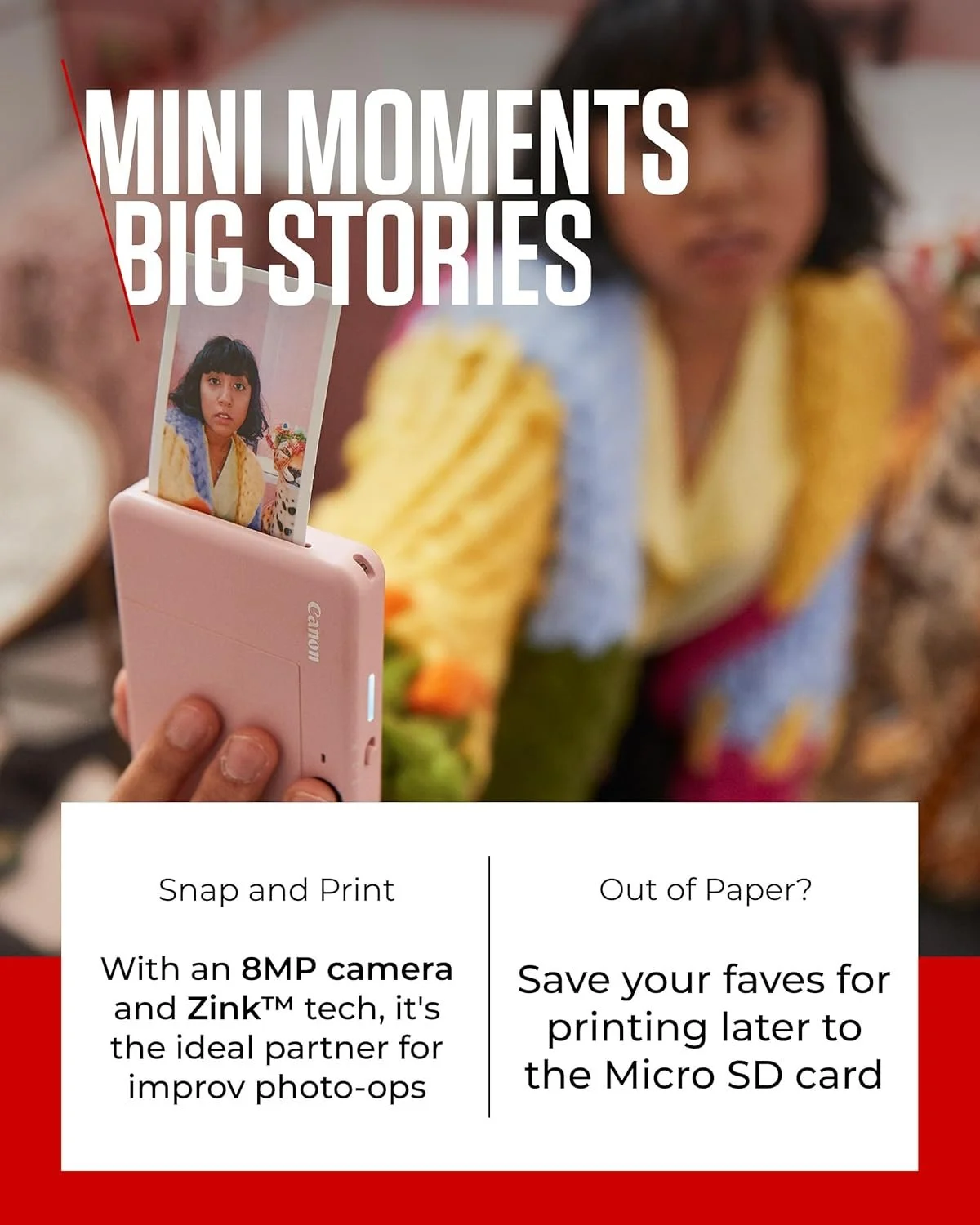 Камера миттєвого друку Canon Zoemini S2 / 8 МП / фото 76 x 50 мм / Bluetooth / додаток Canon Mini Print / Рожеве золото (CP1300 RSG), фото №3 Камера миттєвого друку Canon Zoemini S2 / 8 МП / фото 76 x 50 мм / Bluetooth / додаток Canon Mini Print / Рожеве золото (CP1300 RSG), фото №3