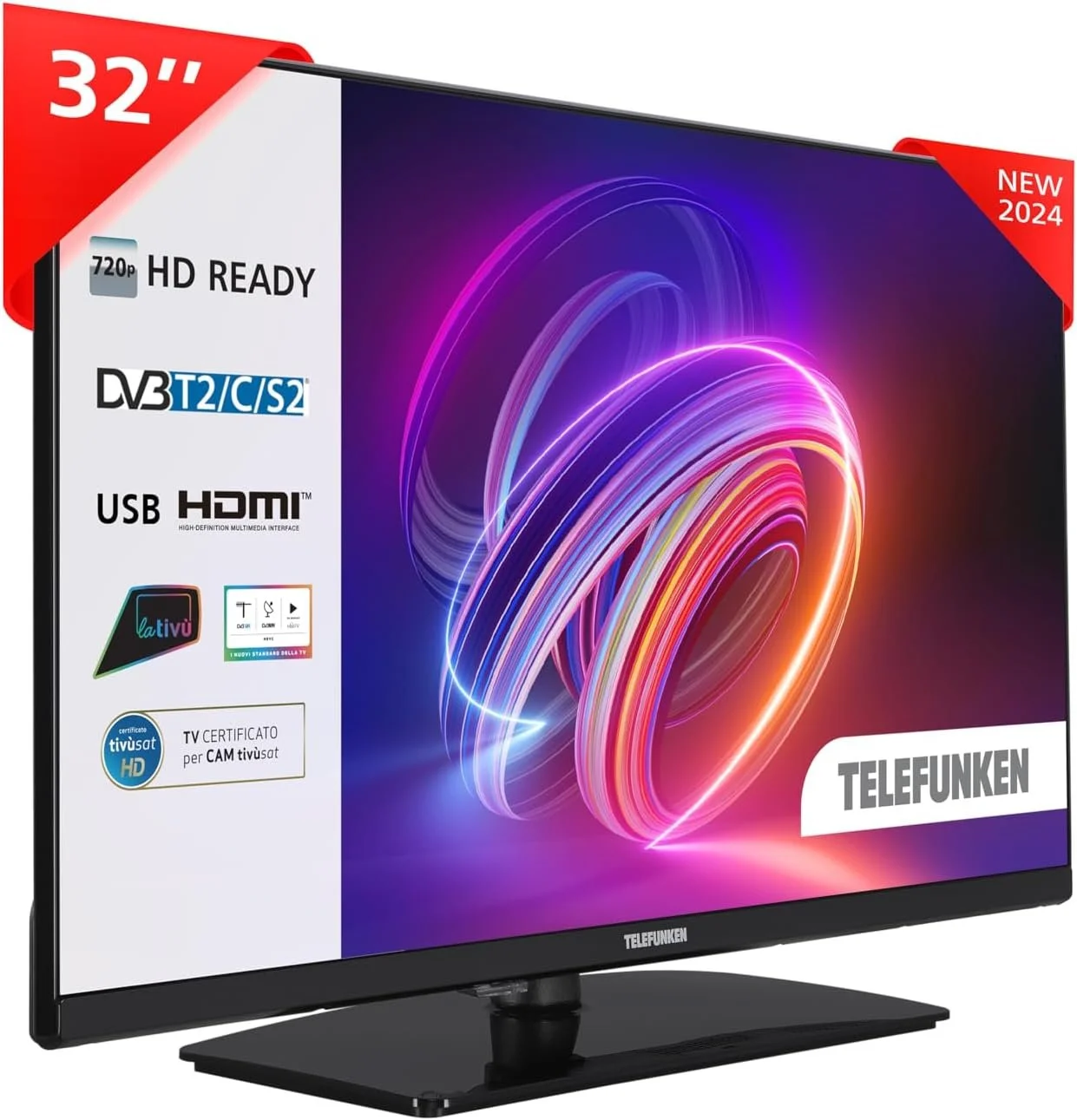 Телевізор 32" TELEFUNKEN 32TENSHDZ / HD / 60 Гц / LCD / T2, фото №2