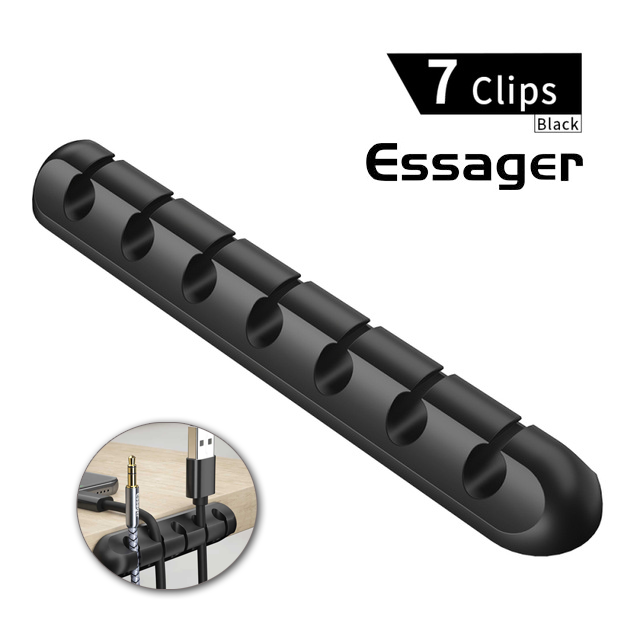 Держатель для кабеля клипса ESSAGER Soft-touch 7x5mm, фото №1
