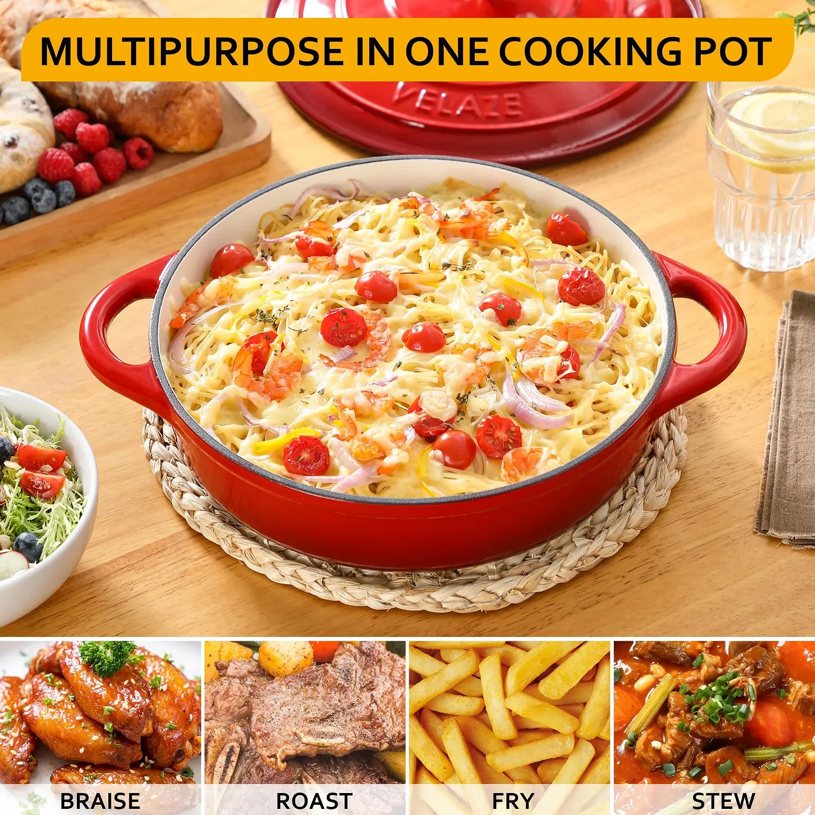 Форма для запекания Velaze Чугун Эмалевое покрытие, фото №6