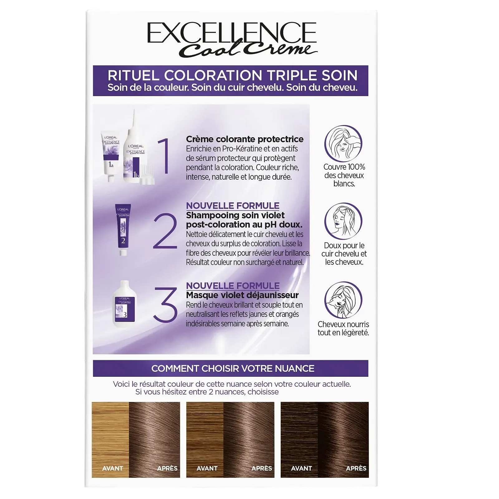 Фарба для волосся L'ORÉAL PARIS Excellence Cool Cream Ultra Ash Blonde (7.11), фото №6 Фарба для волосся L'ORÉAL PARIS Excellence Cool Cream Ultra Ash Blonde (7.11), фото №6