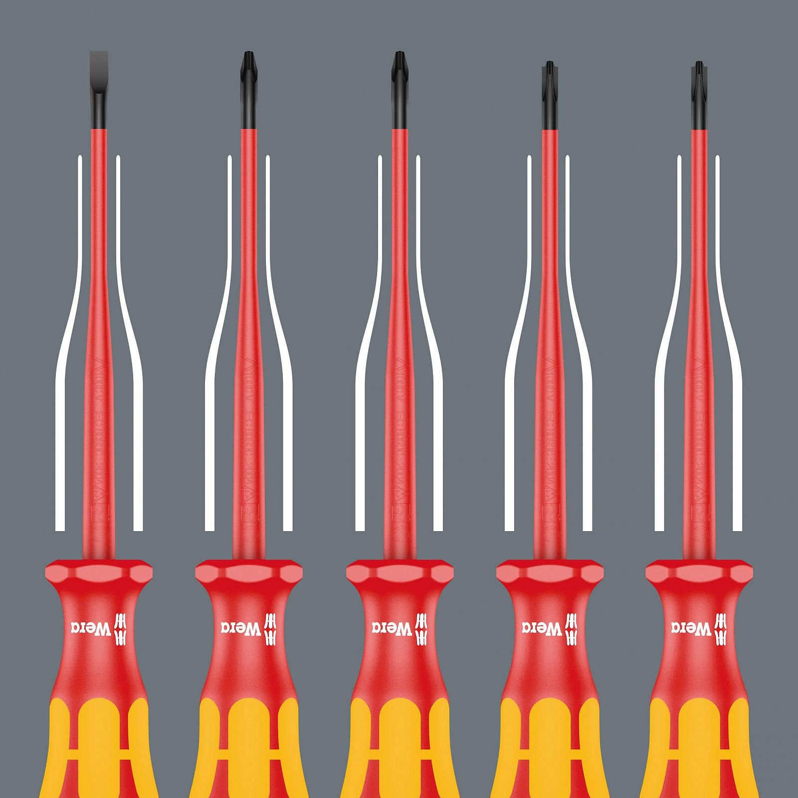 Набор диэлектрических отверток Wera Kraftform Plus 160/7 iSS/7 шт. / SL/PH/PZ/S / VDE-изоляция 1000 В / Красно-оранжевый, фото №4 Набор диэлектрических отверток Wera Kraftform Plus 160/7 iSS/7 шт. / SL/PH/PZ/S / VDE-изоляция 1000 В / Красно-оранжевый, фото №4
