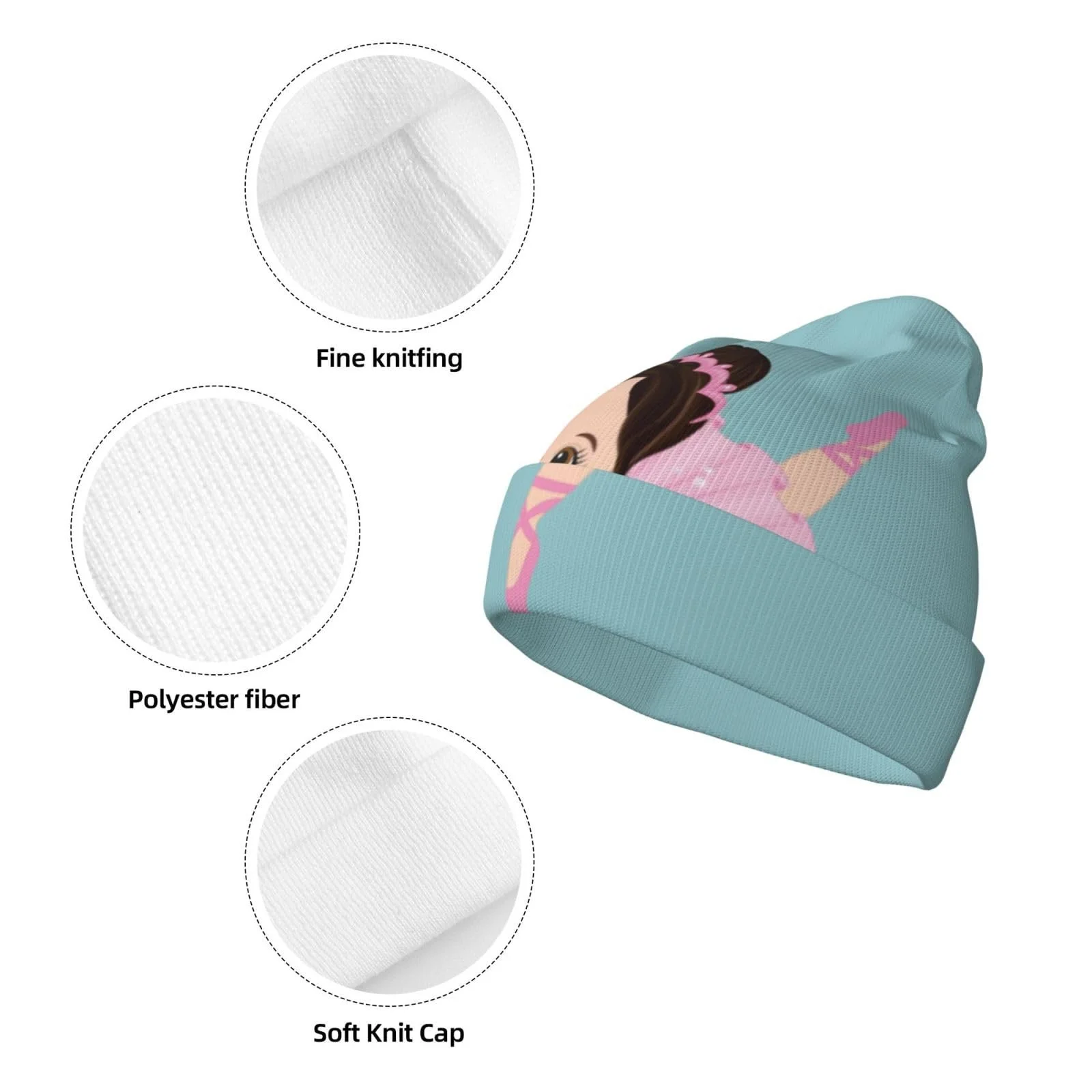 Вязаная шапка с принтом танцующих балерин YFSGDLBN для девочек, фото №4