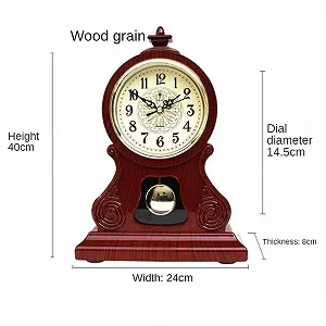 Настольные часы Yixinzi-2024 Ретро Стиль Тихий Маятник Большие synthetic.ua - Фото 1