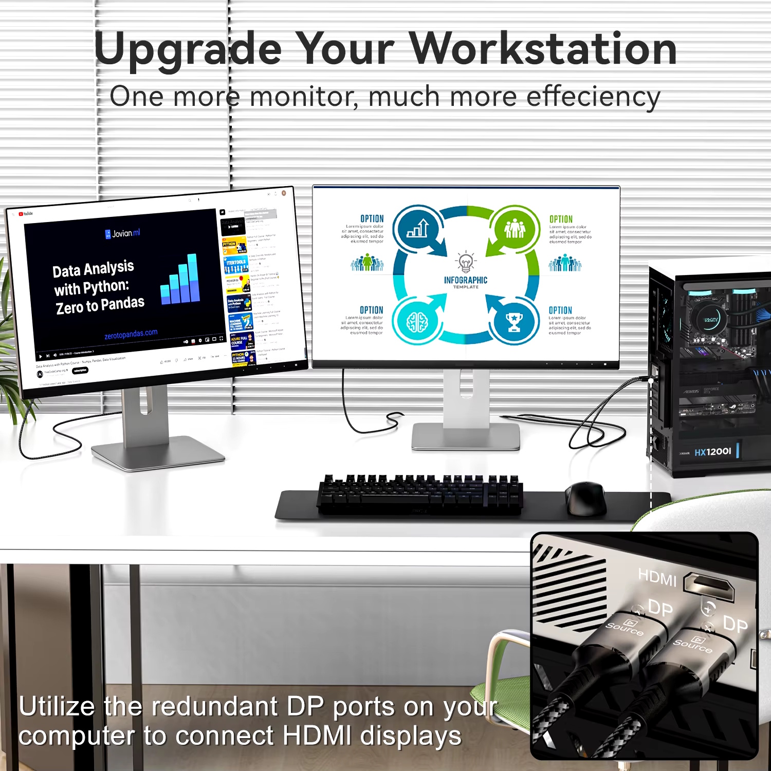 Кабель мультимедійний FDBRO DisplayPort to HDMI v2.0 4K/60Hz 3 метри Grey UltraHD HDR, фото №8