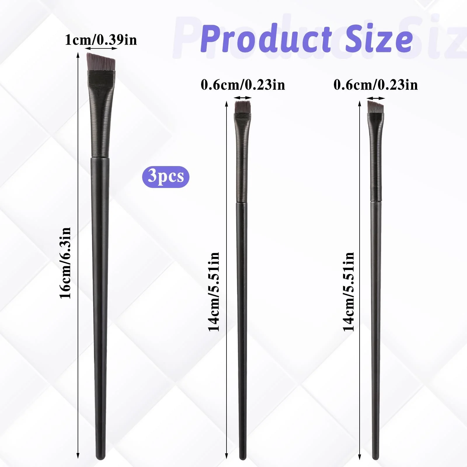 Набір Qianyu Набір з 3-х пензлів для очей Кутова, фото №2