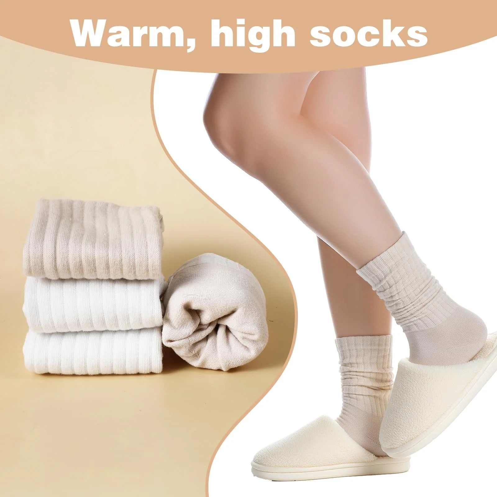 Шкарпетки KALIONE Slouch для жінок, 2 пари, високі до колін, розмір 35-40, фото №5