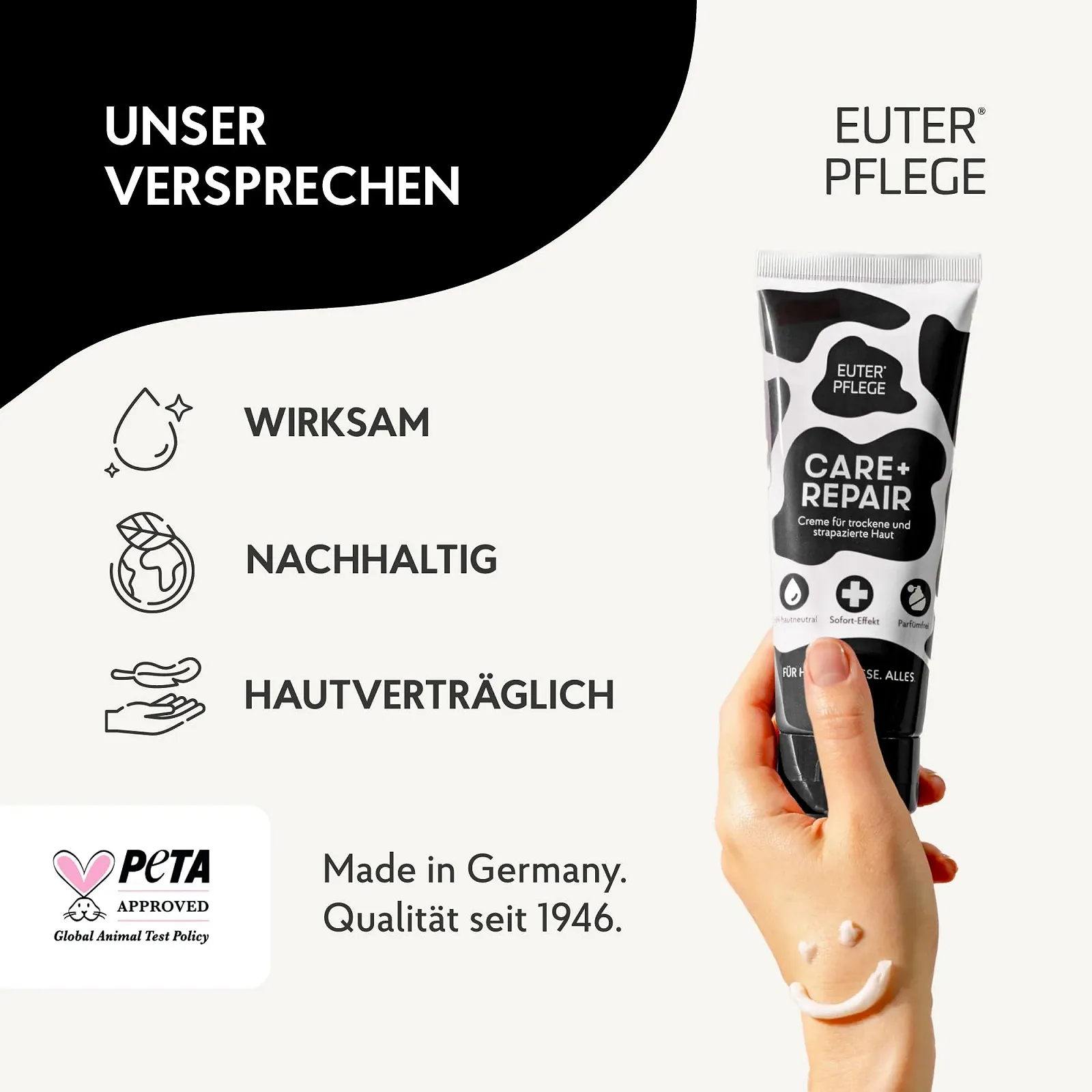 Крем EUTERPFLEGE Інтенсивний догляд для сухої шкіри Зволожуючий крем для рук і тіла Без запаху 200 мл, фото №7