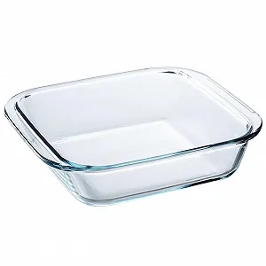 Форма для выпекания Стеклянная квадратная 24.6 x 21.8 x 5.1 см термостойкая до 400 °C - Фото 1
