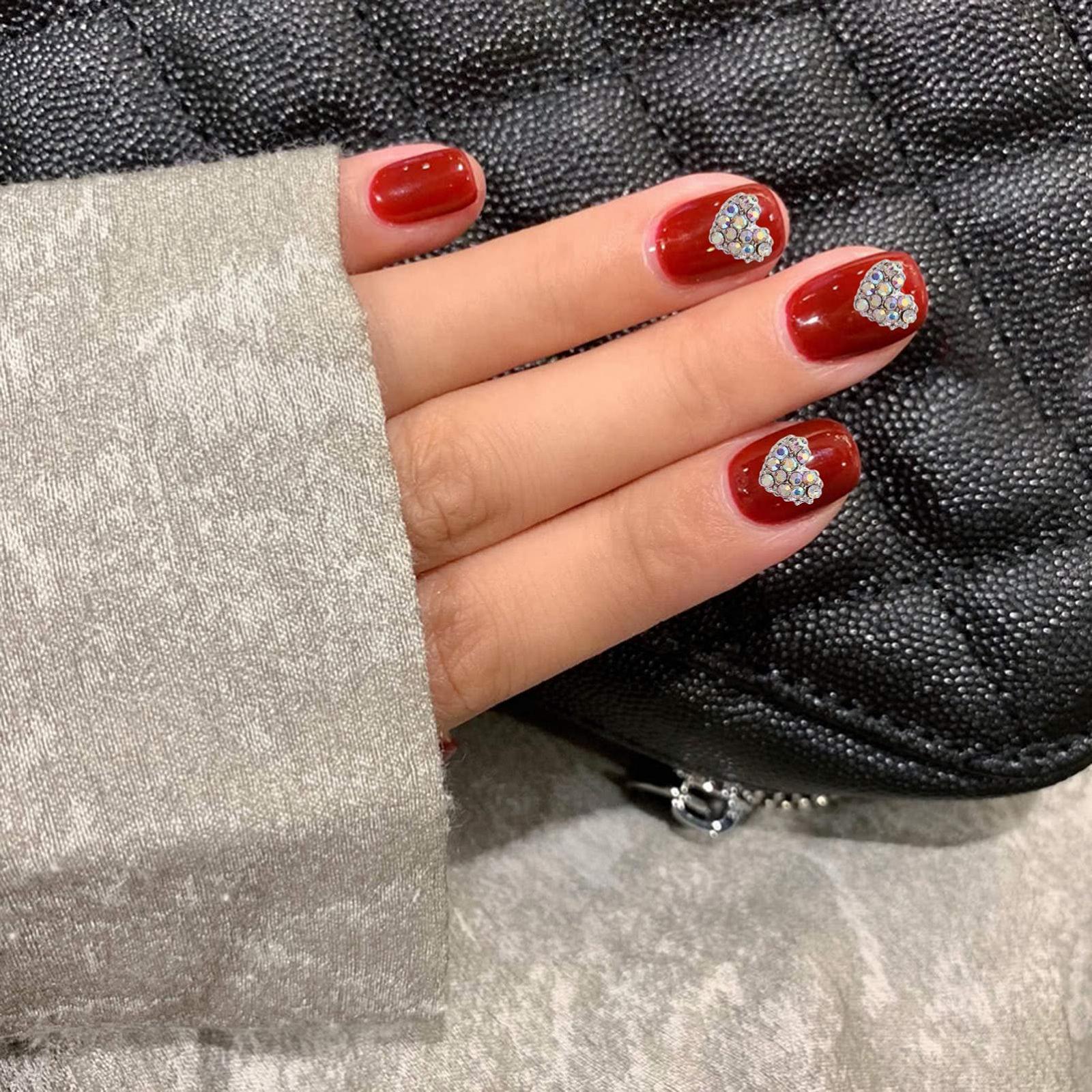 Стрази для нігтів Прикраса Серце 3D Кристал Блискучі, фото №7