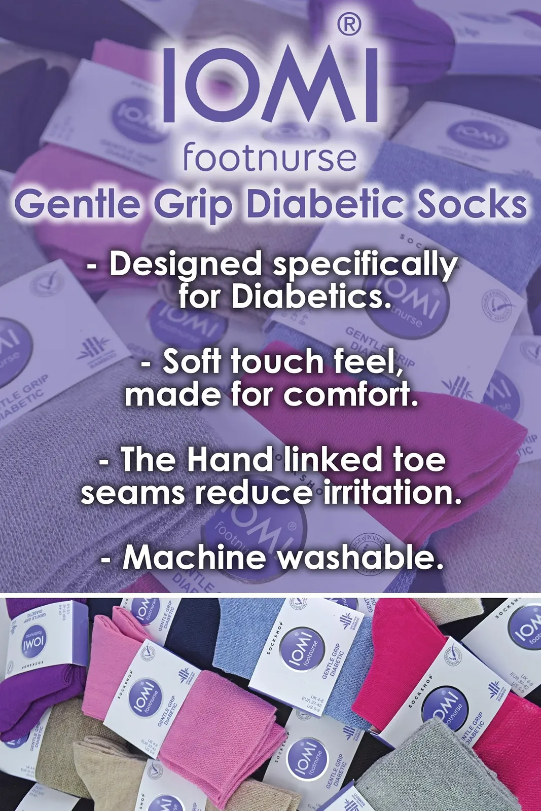 Шкарпетки IOMI Без Еластичної Гумки, Дихаючі, Дуже Широкі, Бамбукові, Діабетичні - 6 пар, фото №6
