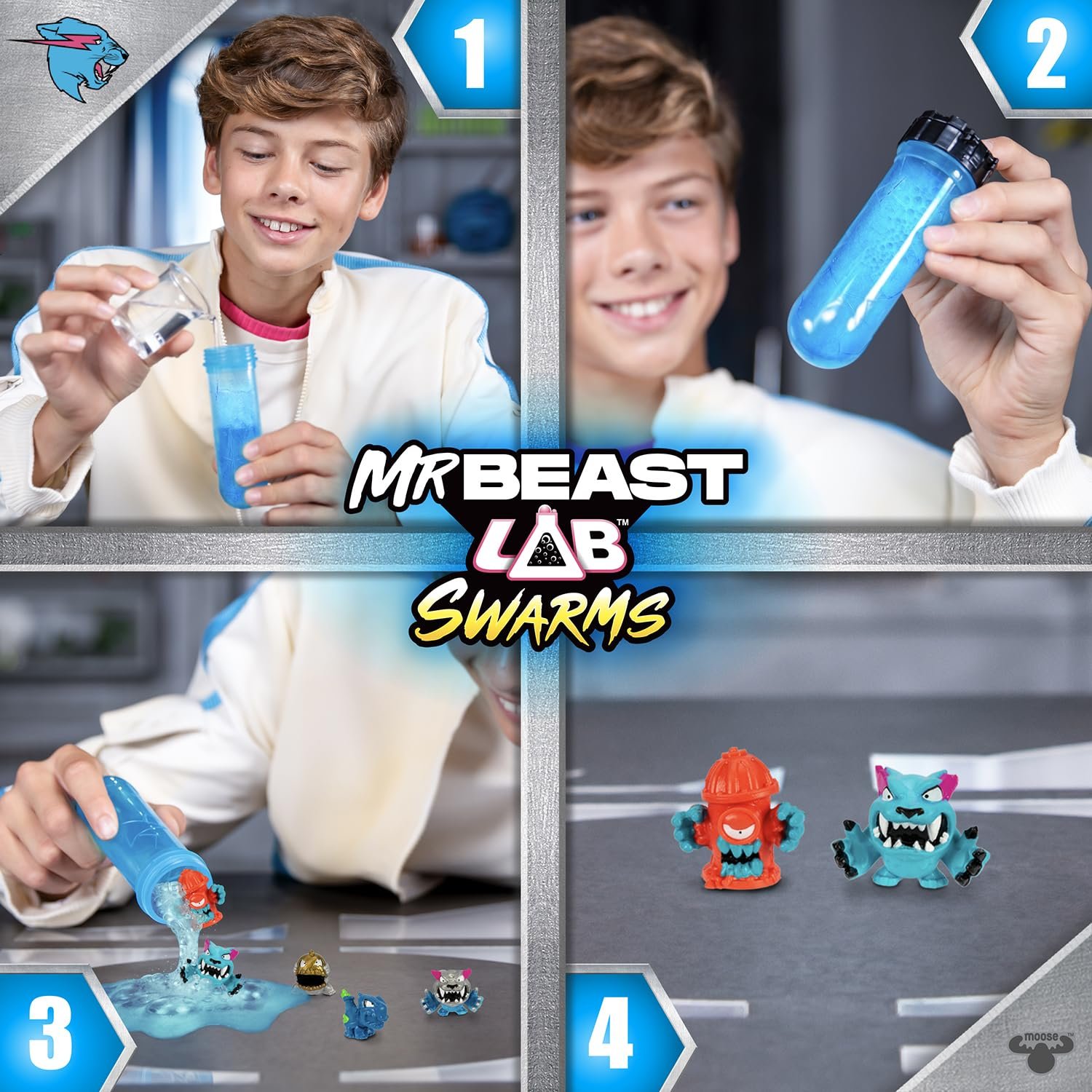 Фигурки Moose Toys Mr. Beast Lab Swarms, набор 5 штук, 3 см, фото №3