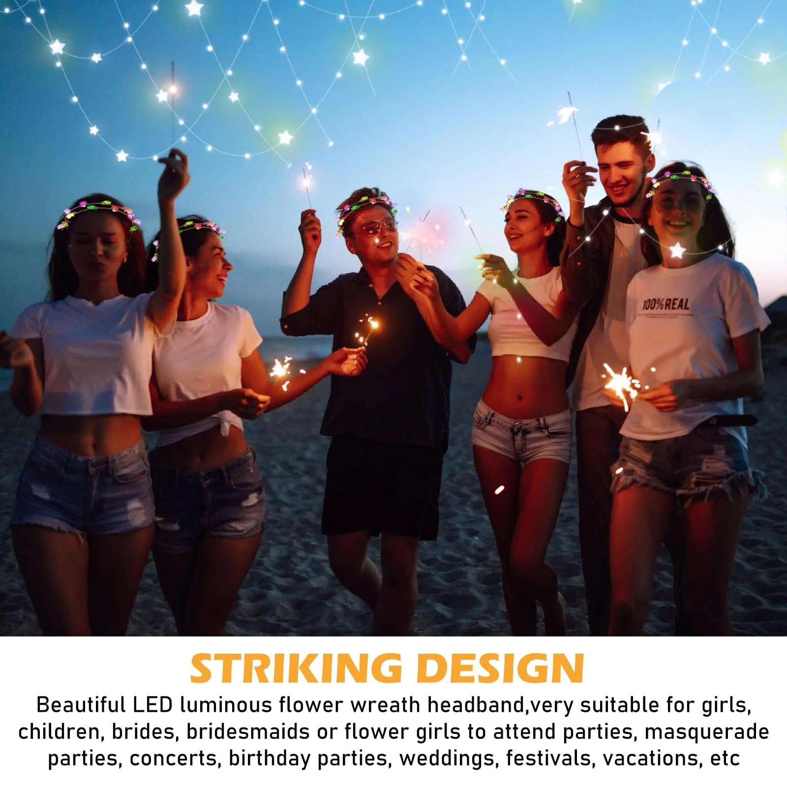 Вінок для волосся Квітковий Світлодіодний Різнокольоровий (20 шт), фото №4 Вінок для волосся Квітковий Світлодіодний Різнокольоровий (20 шт), фото №4