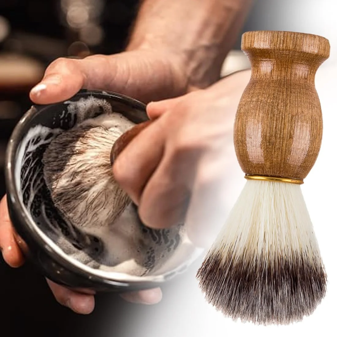 Помазок для бритья Mcheli Premium Pure Badger Hair с деревянной ручкой, фото №7 Помазок для бритья Mcheli Premium Pure Badger Hair с деревянной ручкой, фото №7