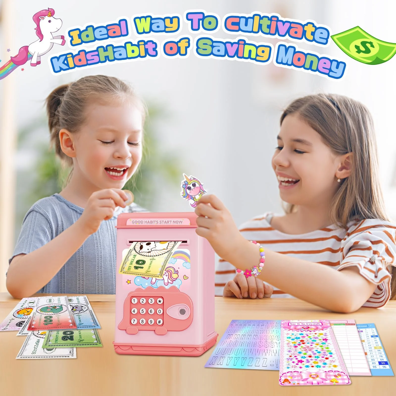 Скарбничка TCJJ Єдиноріг Сейф Пароль та відбиток пальця, фото №6