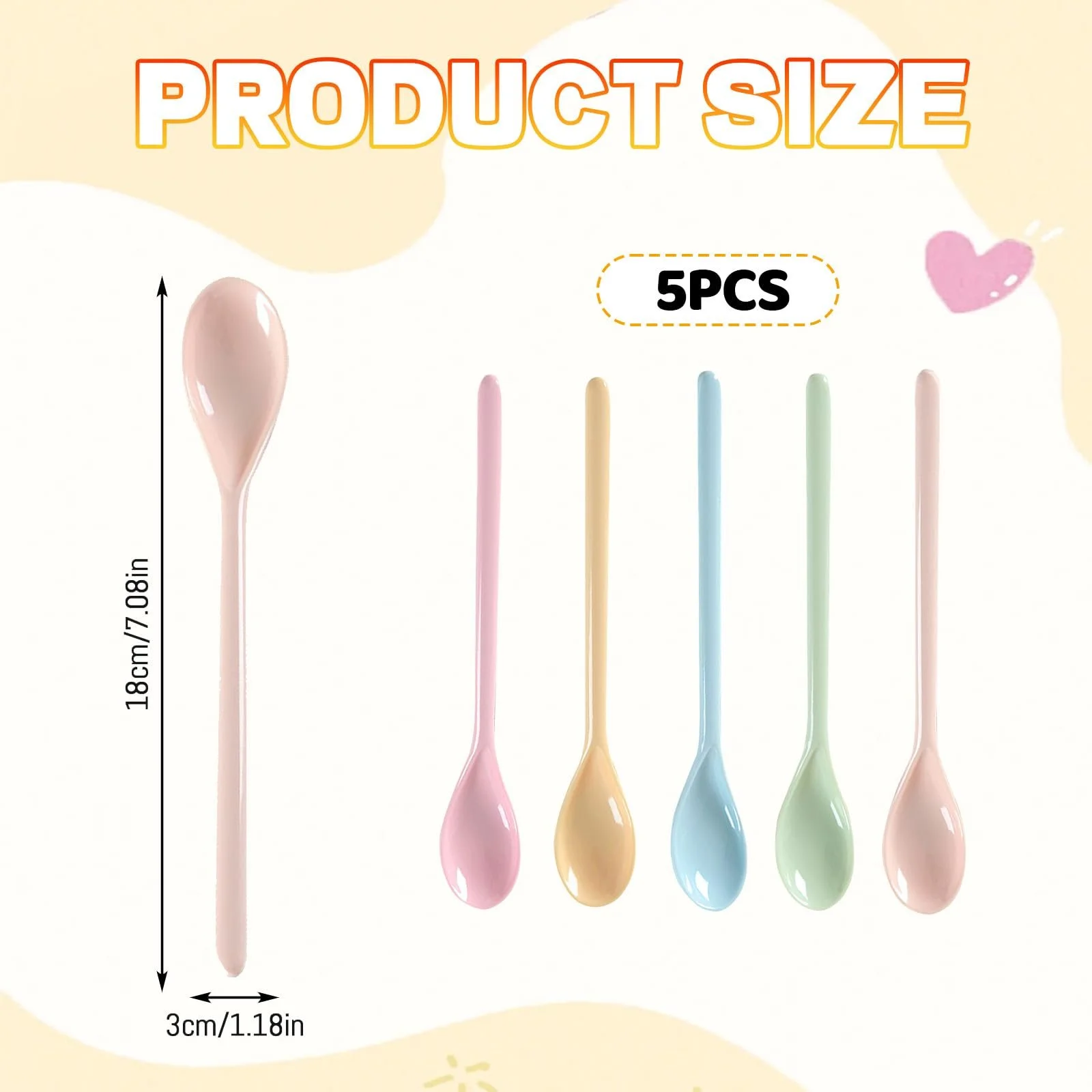 Набір пластикових ложок 5 шт., Меламінові, фото №2